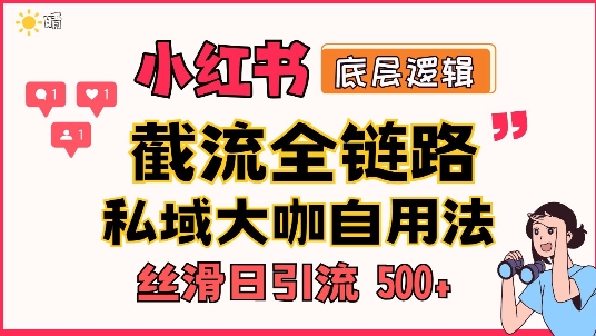 首次揭秘：彻底打通小红书截流思路，全行业全链路打法，当天引爆你的通讯录 私域大咖自用法-中创网_分享创业项目_助您在家赚钱