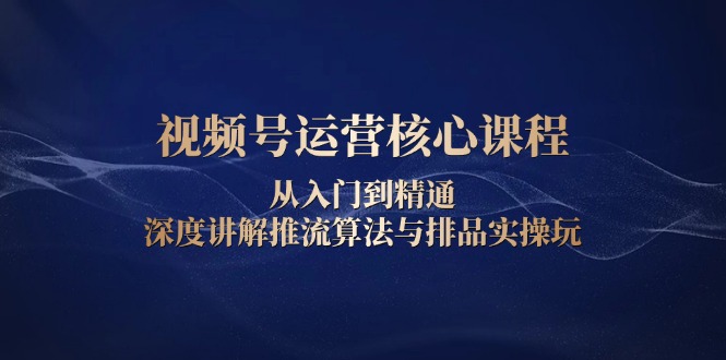 （13863期）视频号运营核心课程，从入门到精通，深度讲解推流算法与排品实操玩-中创网_分享创业项目_助您在家赚钱