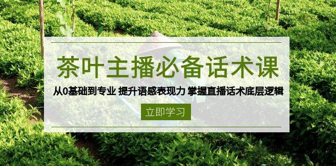 茶叶主播必备话术课 从0基础到专业 提升语感表现力 掌握直播话术底层逻辑-中创网_分享创业项目_助您在家赚钱