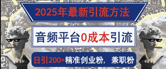 2025年最新引流方法，音频平台0成本引流，日引200+精准创业粉-中创网_分享创业项目_助您在家赚钱